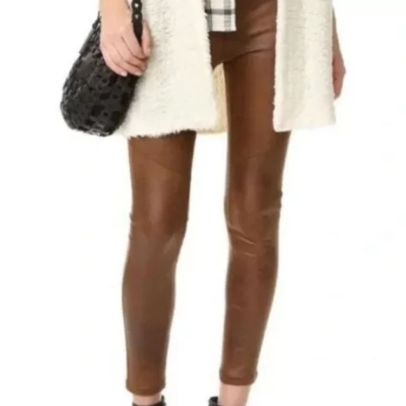 Free People Pants - Free People Faux Suede Rose Never Let Go Leggings